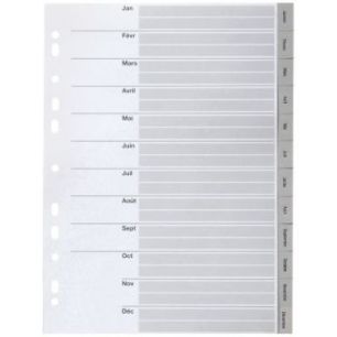 Achetez PERGAMY Jeu 12 intercalaires mensuels Janvier-Décembre polypropylène format A4. Coloris Bl..
