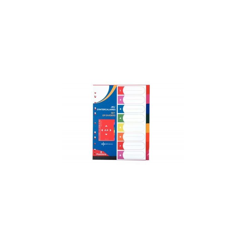 Achetez Jeu de 8 intercalaires couleur en polypropylène format A4 12/100e 2010024 pas cher sur Ma R..