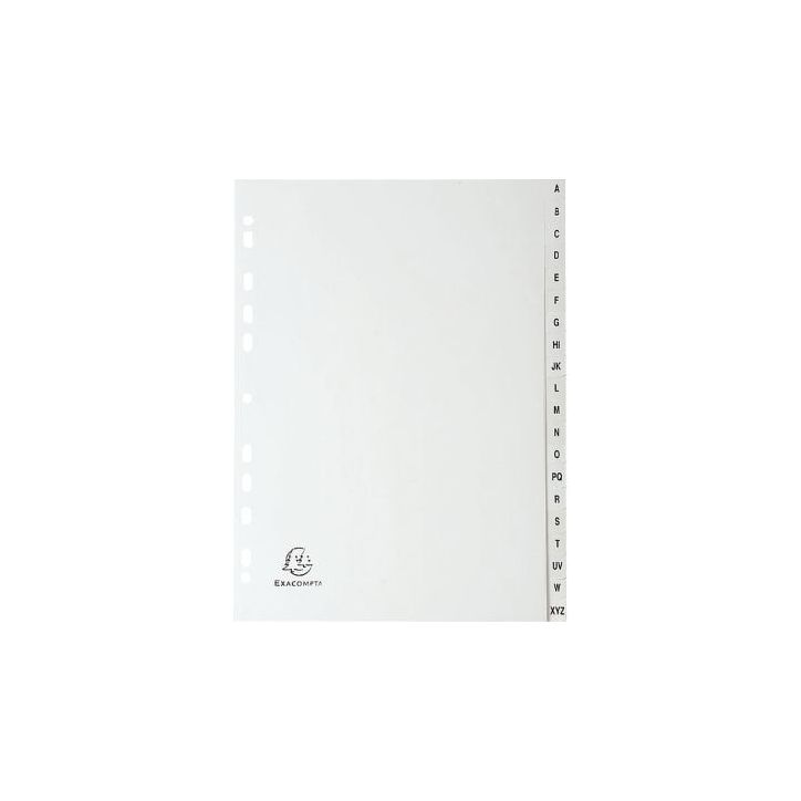 Jeu de 20 intercalaires alphabétiques en polypropylène gris recyclé, format A4 1720E FOREVER EXACOMPTA