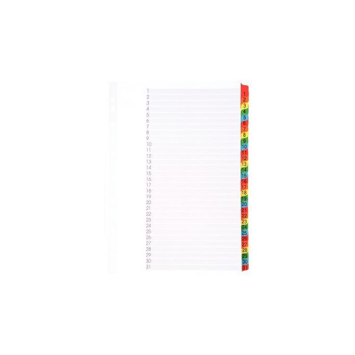 Intercalaires numériques 1 à 31 touches format A4+ 8337131-980 LANDS