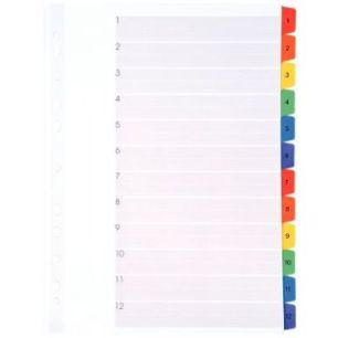 Achetez Jeu 12 intercalaires carte Mylar numérique A4+ 8337112-980 LANDS pas cher sur Ma Rentrée S..