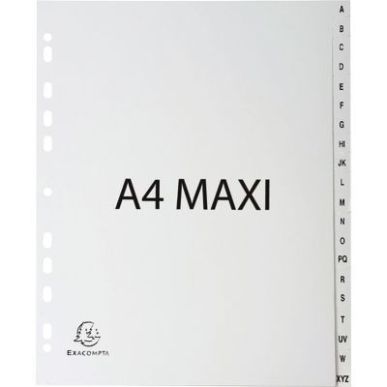 Achetez Jeu de 20 intercalaires alphabétiques en polypropylène gris recyclé, format A4+ 1920E FOR..