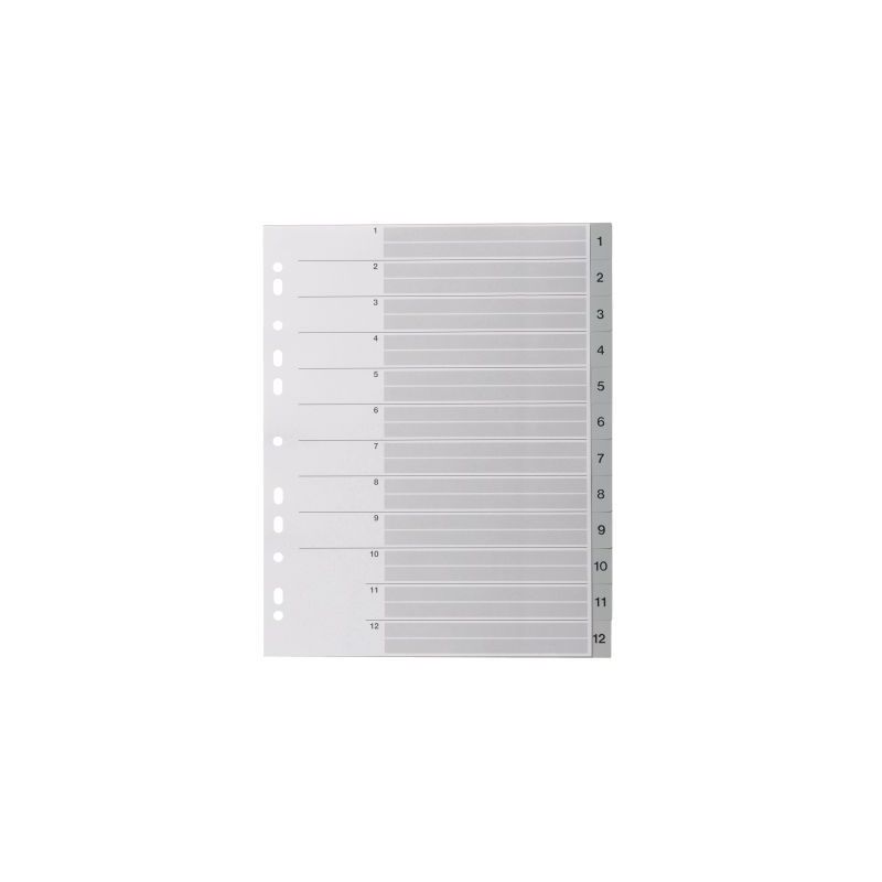 Achetez Jeu de 12 intercalaires numériques en polypropylène gris format A4+ 100745248 NOKI pas che.. Achetez Jeu de 12 intercalaires numériques en polypropylène gris format A4+ 100745248 NOKI pas che..