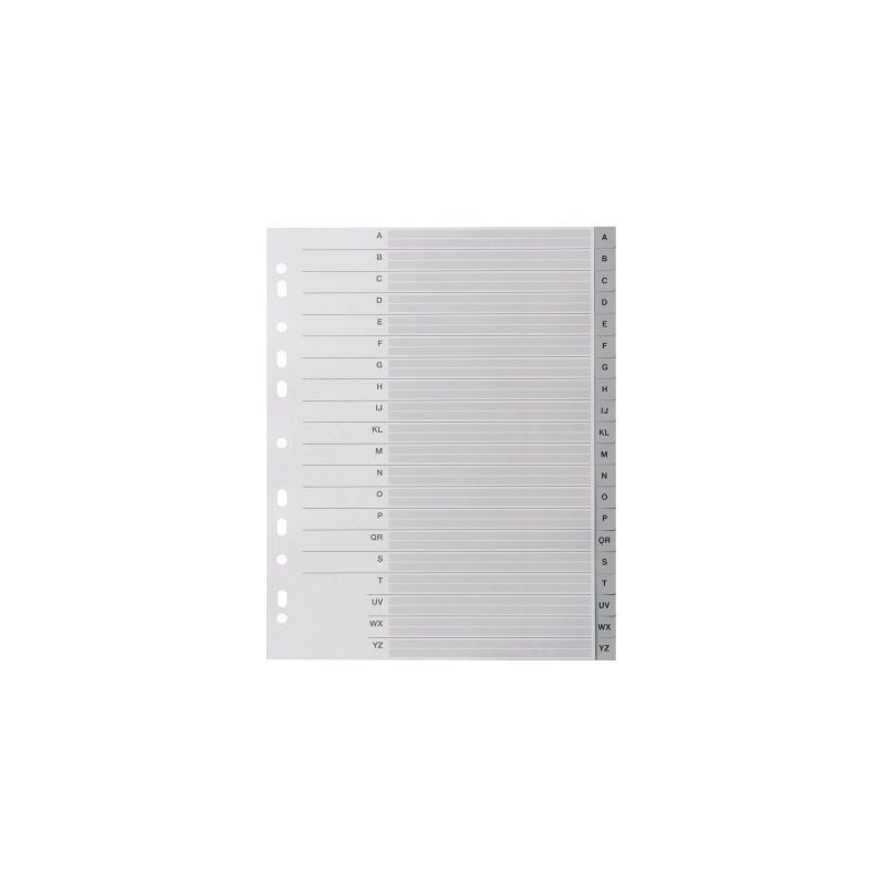 Achetez Jeu de 20 intercalaires alphabétiques en polypropylène gris format A4+ 100745205 NOKI pas ..