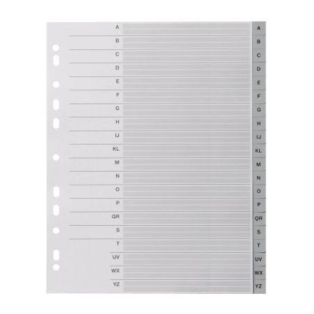 Achetez Jeu de 20 intercalaires alphabétiques en polypropylène gris format A4+ 100745205 NOKI pas ..