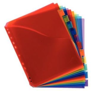 Jeu de 12 intercalaires à  onglets personnalisables en polypropylène coloré format A4 3912E EXACOMPTA