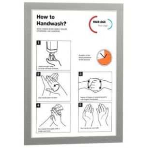 Achetez Sac de 2 cadres d'affichage A4 adhésif repositionnable avec contour magnétique argent 4872..