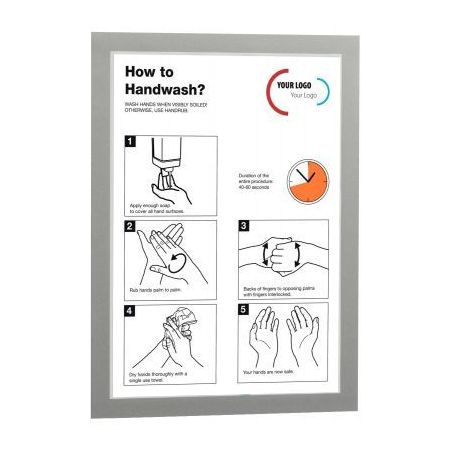 Achetez Sac de 2 cadres d'affichage A4 adhésif repositionnable avec contour magnétique argent 4872..