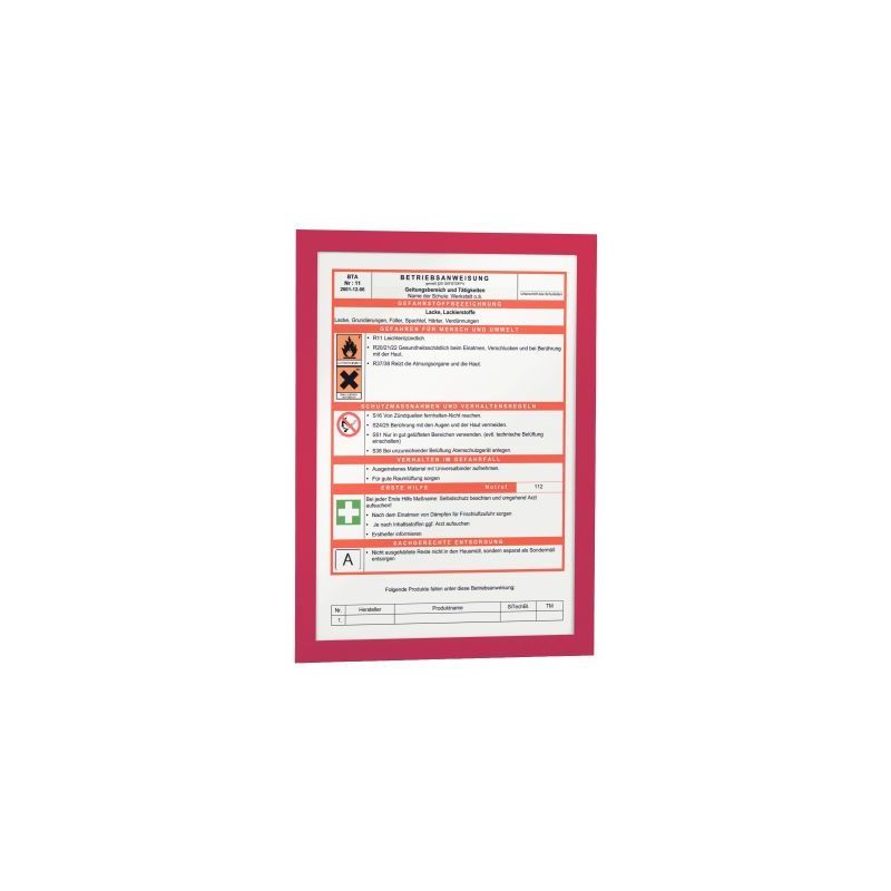 Achetez Sac de 2 cadres d'affichage A4 adhésif repositionnable avec contour magnétique rouge 4872-.. Achetez Sac de 2 cadres d'affichage A4 adhésif repositionnable avec contour magnétique rouge 4872-..