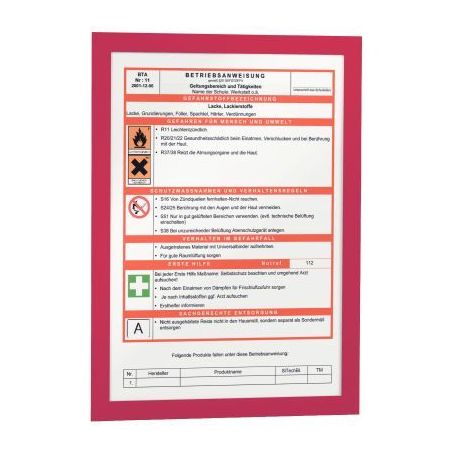 Achetez Sac de 2 cadres d'affichage A4 adhésif repositionnable avec contour magnétique rouge 4872-..