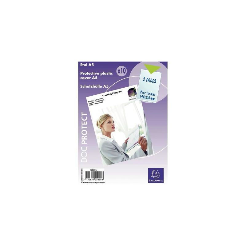 Achetez EXA SACHET DE 10 ETUIS DE PROTECTION A5 PVC 5398E pas cher sur Ma Rentrée Scolaire Achetez EXA SACHET DE 10 ETUIS DE PROTECTION A5 PVC 5398E pas cher sur Ma Rentrée Scolaire