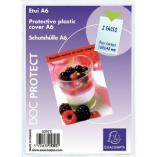 Paquet de 10 étuis simples pour format A6 en PVC 5397UE X10 EXACOMPTA Paquet de 10 étuis simples pour format A6 en PVC 5397UE X10 EXACOMPTA