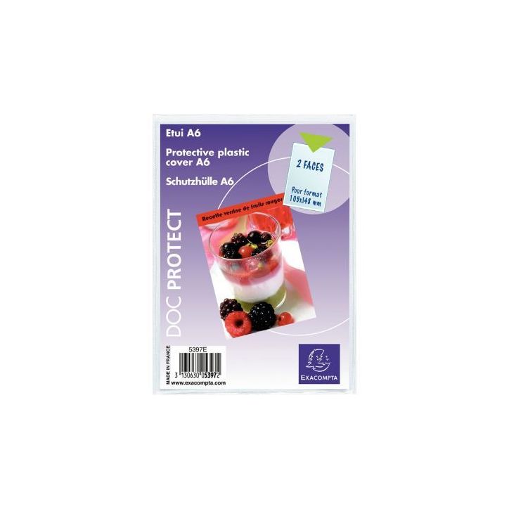 Paquet de 10 étuis simples pour format A6 en PVC 5397UE X10 EXACOMPTA