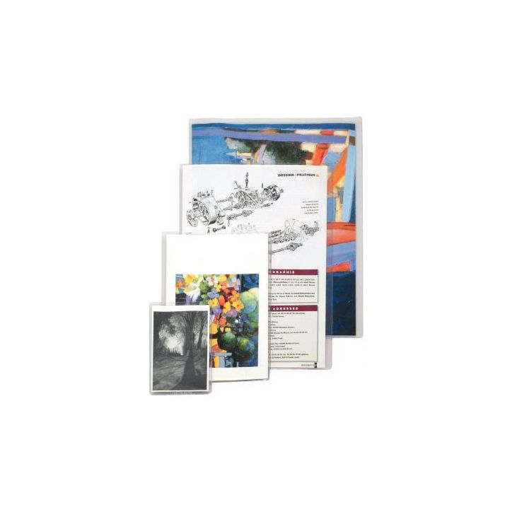 Paquet de 10 étuis en PVC 2 volets 14/100ème format A4 2901