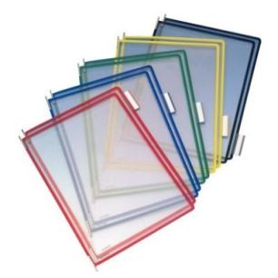 Boîte de 10 poches format A4 à pivots en PVC  assortis 114009 T.TECHNIC TARIFOLD