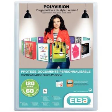 Achetez Protège-documents personnalisable 60 pochettes 120 vues pour format A4 21x29,7 cm incolore ..