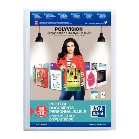 Achetez Protège-documents personnalisable 40 pochettes 80 vues pour format A4 21x29,7 cm incolore 1..