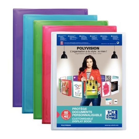 Achetez OXFORD Protège documents personnalisable POLYVISION 120 vues, 60 pochettes. En polypropylè..