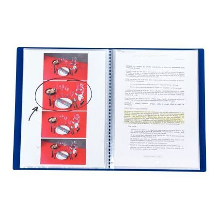 Achetez Protège-documents MEMPHIS 50 pochettes fixes 100 vues coloris bleu 400108023 HAMELIN pas ch..