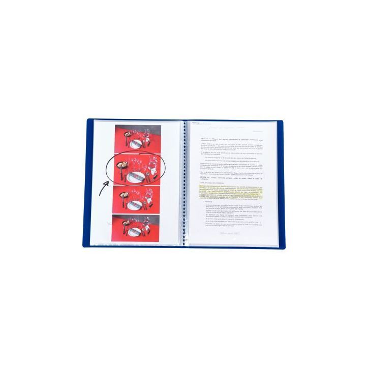 Protège-documents MEMPHIS 50 pochettes fixes 100 vues coloris bleu 400108023 HAMELIN