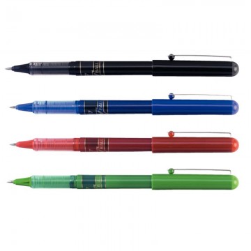 PILOT Pochette de 4 stylos feutre à  bille pointe métal 4 couleurs d'encre V-BALL 07