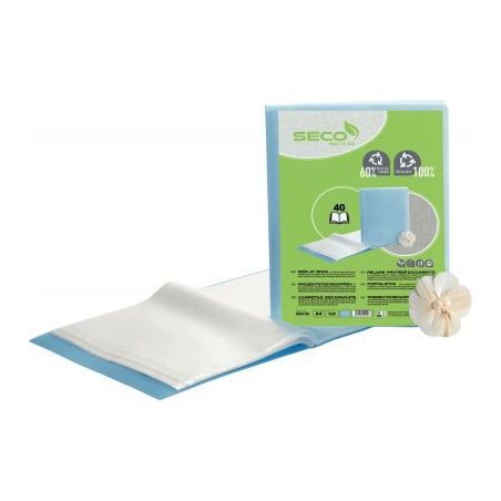 Achetez Protège-documents recyclable, 80 vues, bleu translucide DB40-BLUE SECO pas cher sur Ma Rent..
