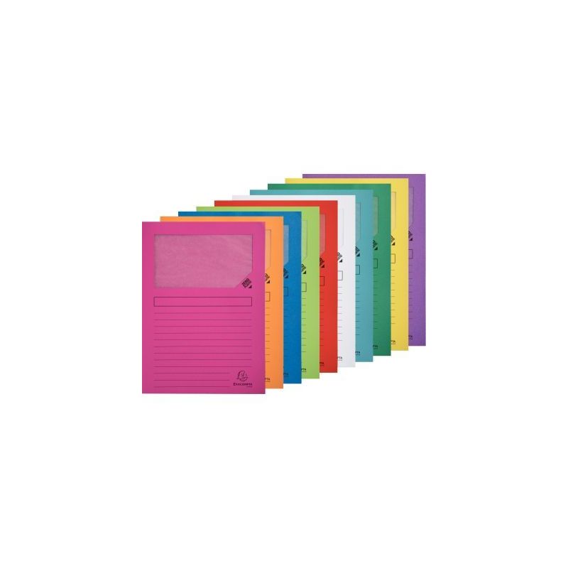 Achetez PERGAMY Paquet 100 pochettes coin en carte 120g avec fenêtre. Dimensions 22 x 31 cm. Colori..