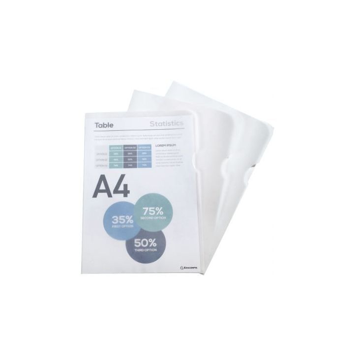 Paquet de 50 pochettes coin en papier transparent 110g 50850E EXACOMPTA