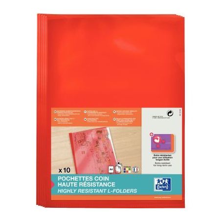 Achetez Sachet de 10 pochettes coin en PVC lisse 15/100ème, rouge 100206723 HAMELIN pas cher sur Ma..