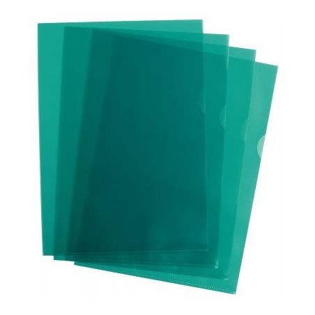 Achetez Boîte de 100 pochettes coin en polypropylène grainé 9/100 ème format 21x29,7 cm  vert 10..