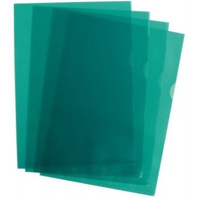Achetez Boîte de 100 pochettes coin en polypropylène grainé 9/100 ème format 21x29,7 cm  vert 10..