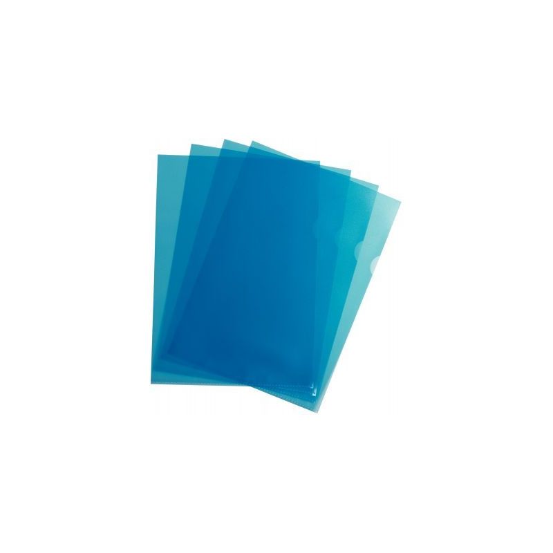 Achetez Boîte de 100 pochettes coin en polypropylène grainé 9/100ème format A4 coloris bleu 1007..