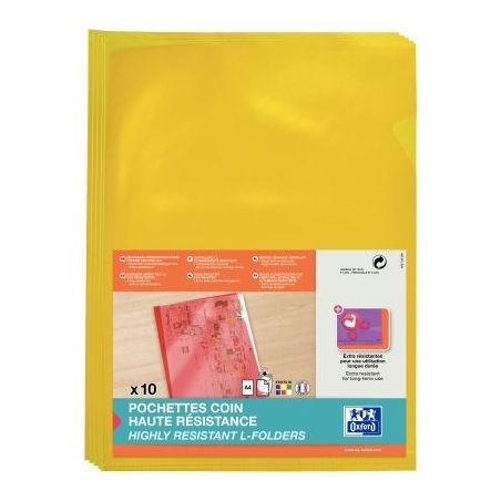 Achetez Sachet de 10 pochettes coin en PVC lisse 15/100ème, jaune 100206722 HAMELIN pas cher sur Ma..