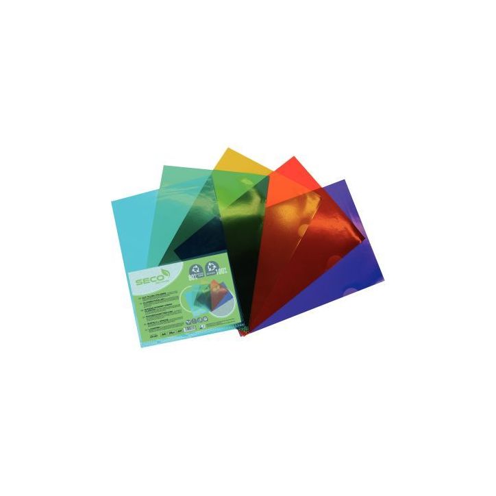 Sachet de 25 pochettes coin en polypropylène recyclable, coloris assortis LSF-AST SECO