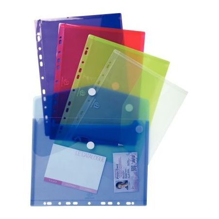 Achetez EXACOMPTA Sachet de 5 pochettes-enveloppes scratch perforées en polypropylène 2/10e. Color..