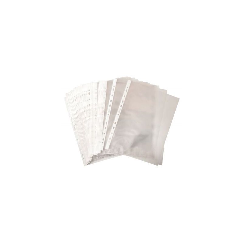 Achetez Sachet de 50 pochettes perforées en polypropylène grainé 4/100. Format A4, 11 trous. pas ..