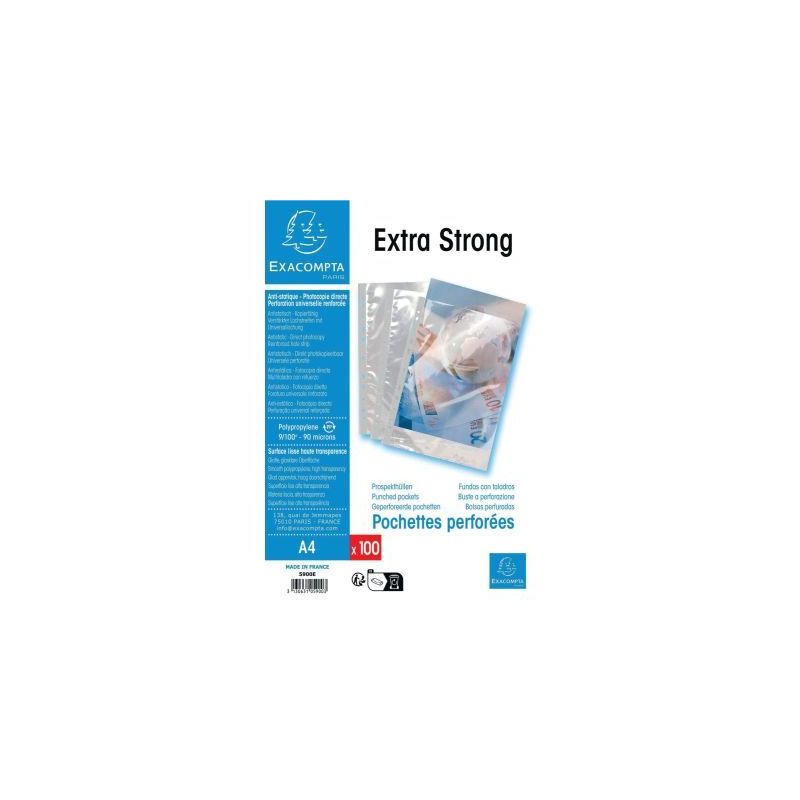 Achetez Paquet de 100 pochettes perforées en polypropylène lisse 9/100ème 5900E EXACOMPTA pas che..