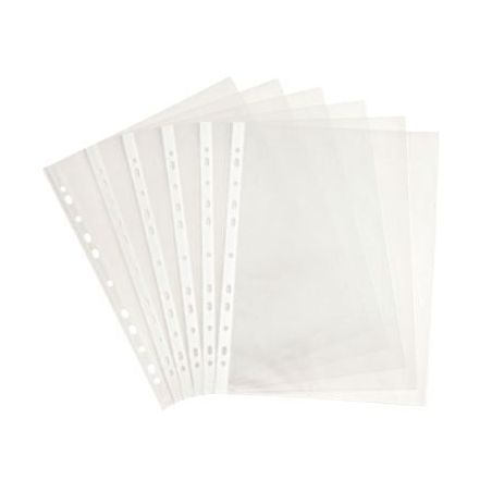 Achetez Sachet de 100 pochettes perforées en polypropylène 4,5/100e grainé, perforation 11 trous ..
