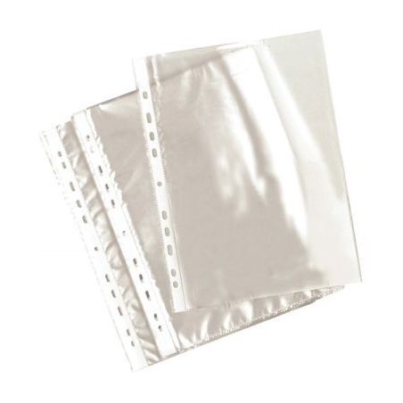 Achetez Boite de 100 pochettes perforées 5,5/100 A4 polypropylène lisses incolore pas cher sur Ma..