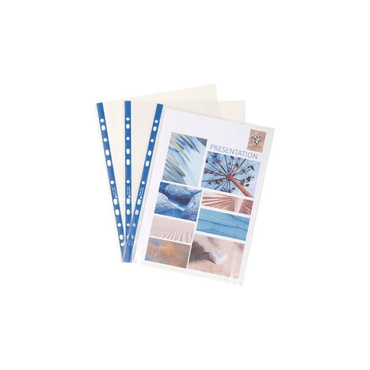 Paquet de 10 pochettes perforées STOP DOC en polypropylène lisse 6/100ème 5880E EXACOMPTA