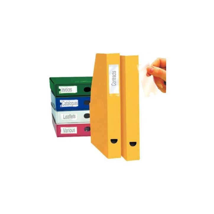 Blister de 12 porte-étiquettes adhésives en polypropylène format 25x75 mm 10310 3L