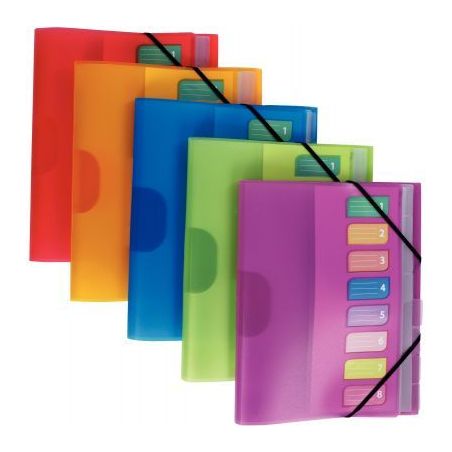 Achetez Trieur en polypropylène Color Fresh 8 compartiments, 3 rabats + élastiques 1310403 pas che..