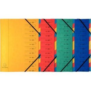 Achetez Trieur dos agrafé avec élastiques, 12 compartiments, coloris assortis 54120E EXACOMPTA pas..