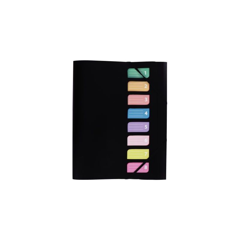 Achetez Trieur en polypropylène avec 3 rabats et élastiques 8 compartiments coloris noir 1310410 p.. Achetez Trieur en polypropylène avec 3 rabats et élastiques 8 compartiments coloris noir 1310410 p..