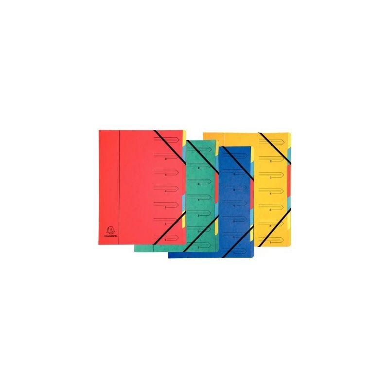 Achetez Trieur dos agrafé avec élastiques, 7 compartiments, coloris assortis 54070E EXACOMPTA pas .. Achetez Trieur dos agrafé avec élastiques, 7 compartiments, coloris assortis 54070E EXACOMPTA pas ..