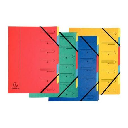 Achetez Trieur dos agrafé avec élastiques, 7 compartiments, coloris assortis 54070E EXACOMPTA pas ..