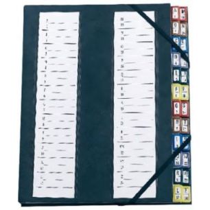 Achetez Trieur couverture plastifiée avec élastiques 24 compartiments coloris bleu 48.2406 EMEY pa..