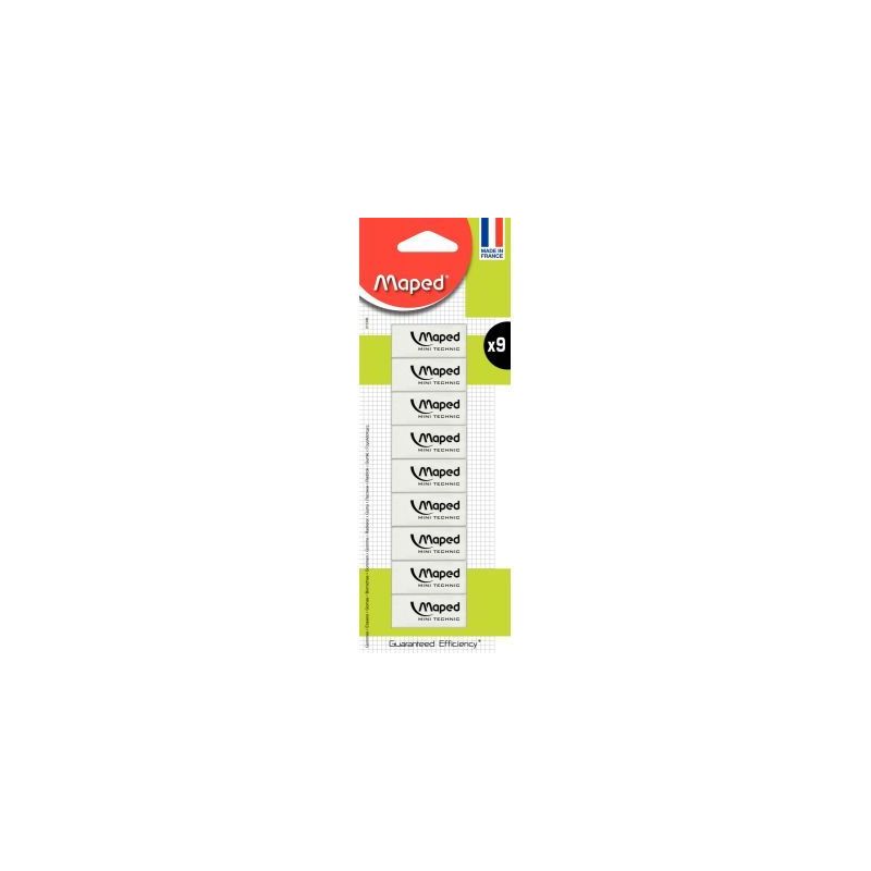 Achetez Blister de 9 gommes Mini Technic 011309 MAPED pas cher sur Ma Rentrée Scolaire