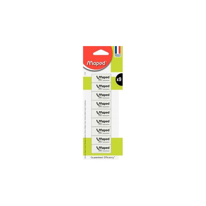 Blister de 9 gommes Mini Technic 011309 MAPED