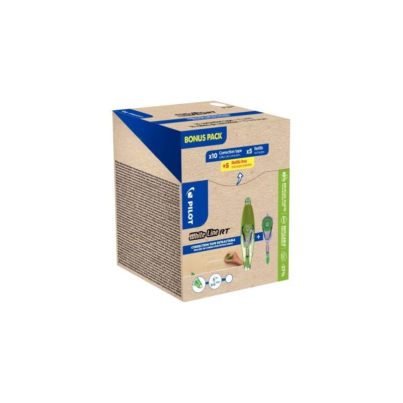 Achetez Pack de 10 correcteurs WhiteLine RT + 10 recharges dont 5 recharges offertes 3131910424772 p..